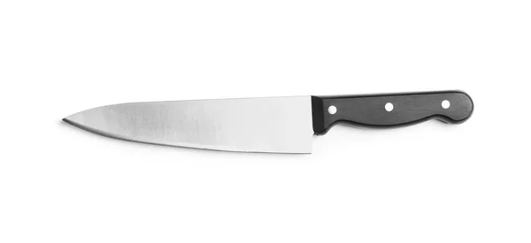 Nuevo cuchillo de chef limpio sobre fondo blanco — Foto de Stock