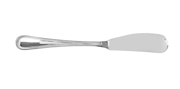 Nova faca de manteiga limpa no fundo branco — Fotografia de Stock