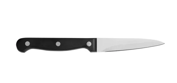 Nóż z rękojeścią z tworzywa sztucznego na białym tle — Zdjęcie stockowe