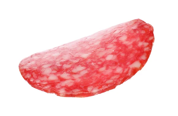Cut fresh tasty sausage on white background — Stock Photo, Image