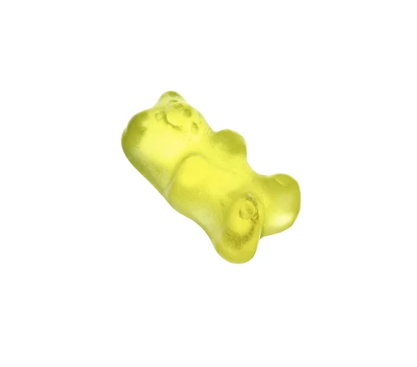 Pyszne żółte galaretki niedźwiedź na białym tle — Zdjęcie stockowe