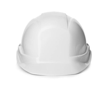 Güvenlik hardhat beyaz izole. İnşaat aleti