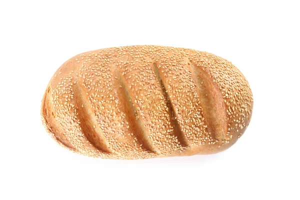 Rolo de pão fresco isolado em branco, vista superior — Fotografia de Stock