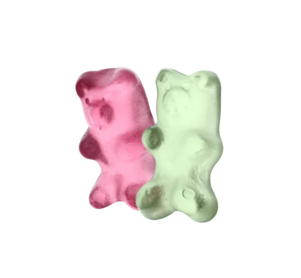 흰색 배경에 맛있는 다채로운 젤리 곰 — 스톡 사진