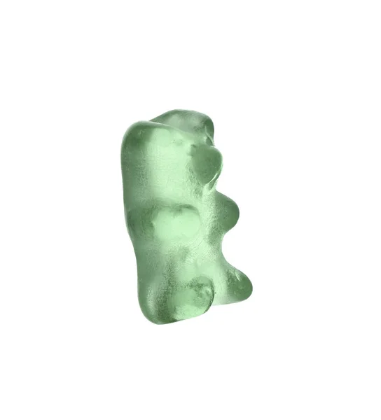 Heerlijke groene Jelly Bear op witte achtergrond — Stockfoto