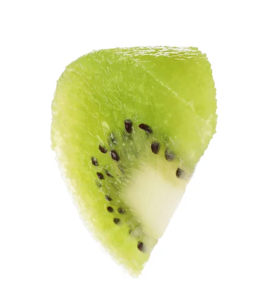 Schneiden frische saftige Kiwi auf weißem Hintergrund — Stockfoto