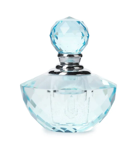 Botella de perfume de lujo aislado en blanco — Foto de Stock