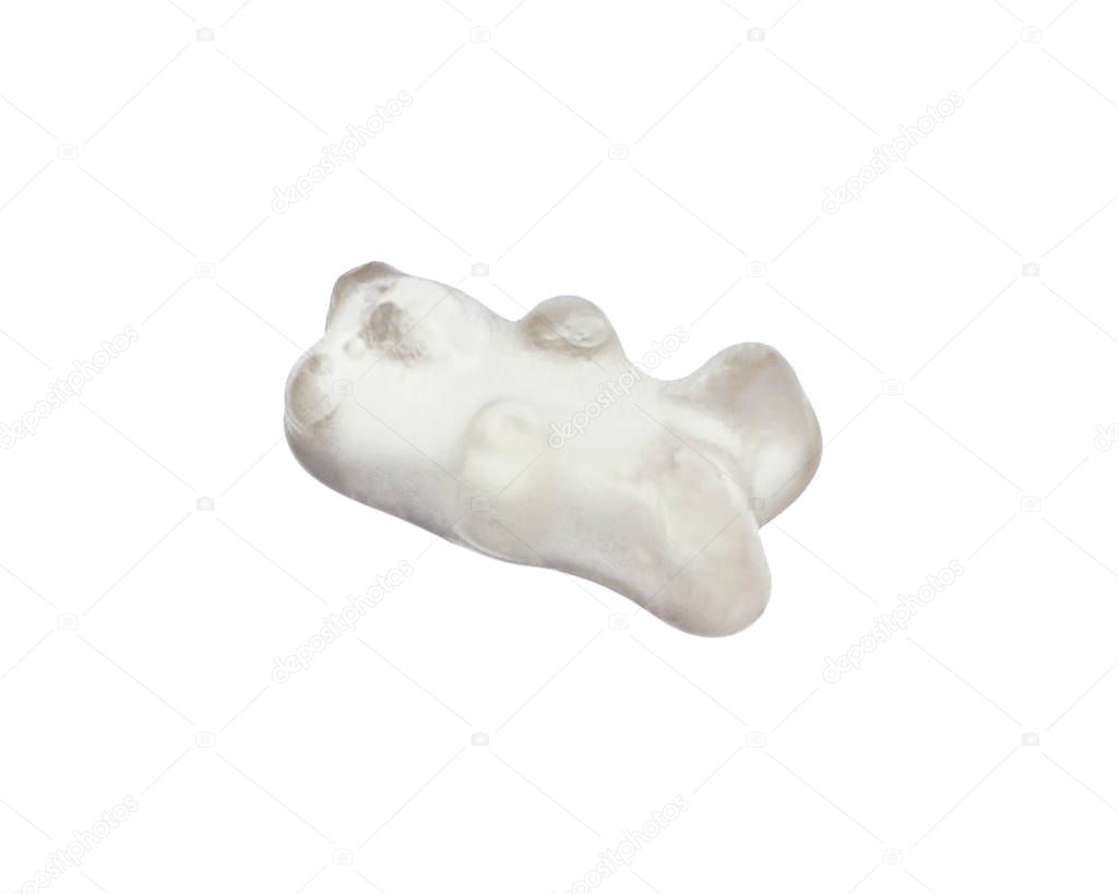 Jelly bear on white background. Delicious sweets