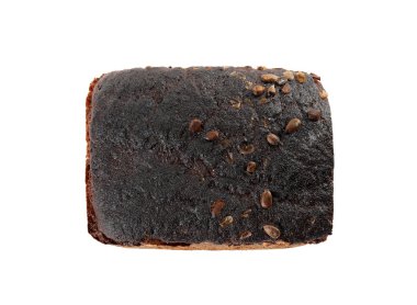 Beyaz, üst görünümü izole ayçiçeği tohumu ile Çavdar ekmeği