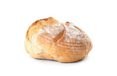 Taze ekmek üzerinde beyaz izole