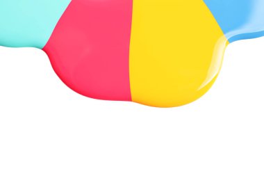 Dökülen farklı renk ojeler beyaz arka plan üzerinde