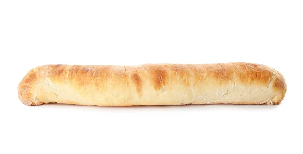Leckeres Baguette isoliert auf weiß. frisches Brot — Stockfoto