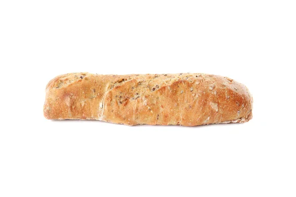 Välsmakande mini baguette isolerad på vitt. Färskt bröd — Stockfoto