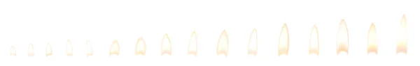 Σετ από διαφορετικές φωτεινές φλόγες κεριών σε λευκό φόντο — Φωτογραφία Αρχείου