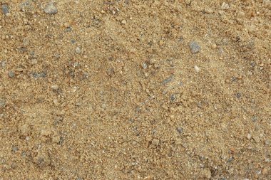 Arka plan olarak dokulu kumlu toprak yüzeyi, üst görünüm