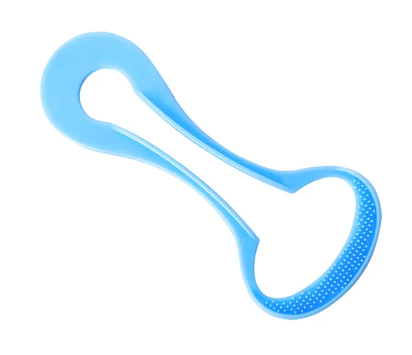 New tongue cleaner for oral care on white background — Stock Photo, Image