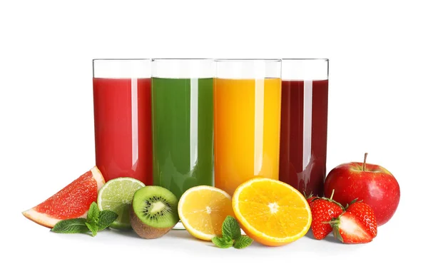 Fruit juice. Glass of fruit juice isolated on white background , #spon, # Glass, #juice, #Fruit, #fruit, #background #ad