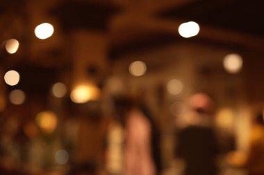 Şık modern kafe iç bulanık görünüm