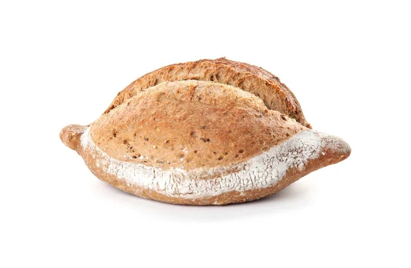 Laib frisches Brot isoliert auf weiß — Stockfoto