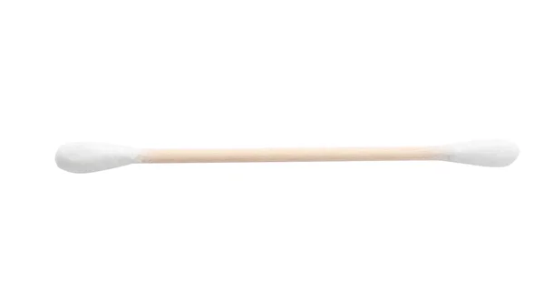 白い背景に木製の綿棒。衛生的なアクセサリー — ストック写真