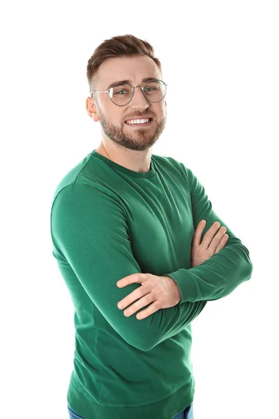 Retrato de hombre guapo sobre fondo blanco — Foto de Stock