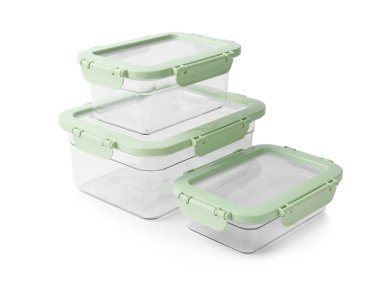 Beyaz arka plandaki ürünler için boş temiz kutular