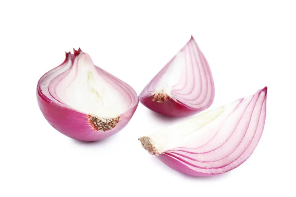 Fresh cut red onion on white background — Stock Photo, Image