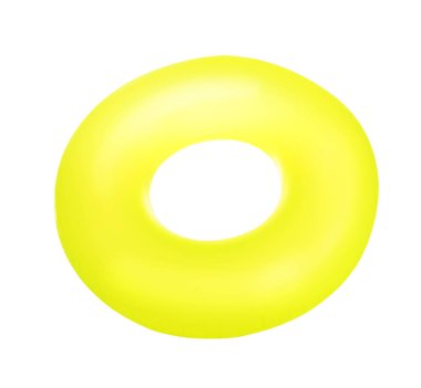 Beyaz arka plan üzerinde parlak şişme yüzüğü. Yaz tatili