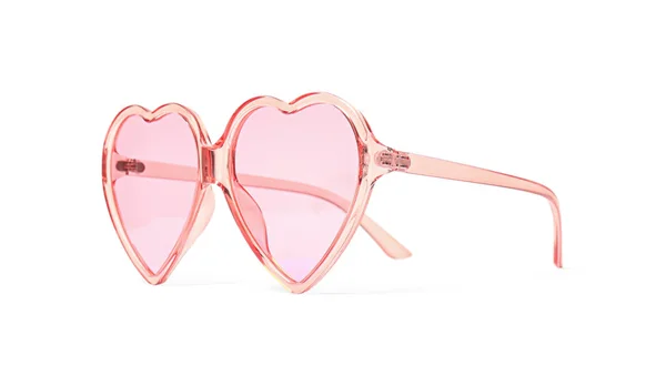 Lunettes élégantes en forme de coeur sur fond blanc — Photo