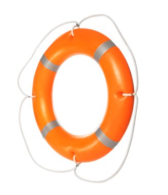 Beyaz arka planda parlak lifebuoy halkası. Yaz tatilleri