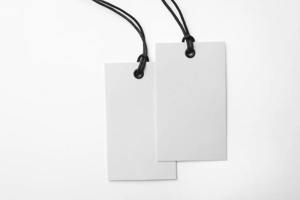 Cardboard tags with space for text on white background