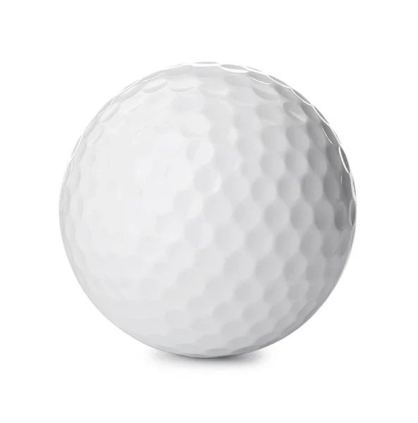 Bola de golfe no fundo branco. Equipamento desportivo — Fotografia de Stock
