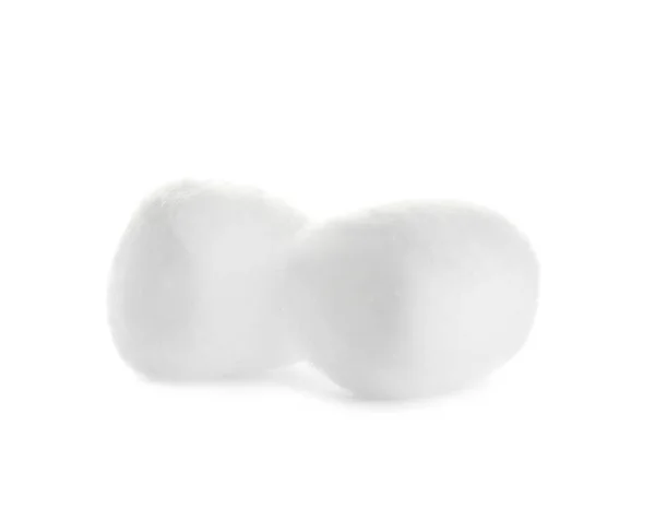 Bolas de algodão macio sobre fundo branco — Fotografia de Stock