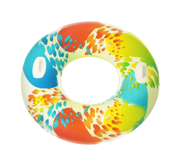 Bright inflatable ring on white background. Summer holidays — Stock Photo, Image