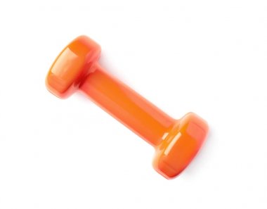 Beyaz arka planda renk dambılı. Ev fitness