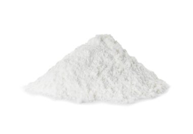 Beyaz arka planda protein tozu yığını