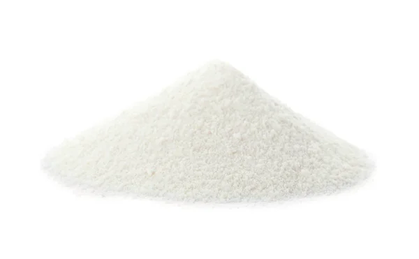 Pile of protein powder on white background — Stock Photo, Image