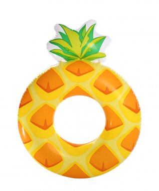 Parlak şişme ananas halka beyaz izole