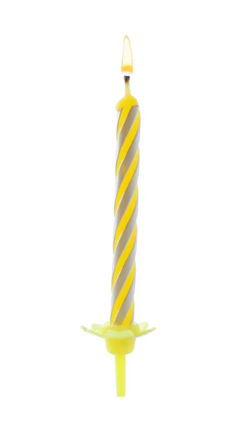 颜色生日蛋糕蜡烛在白色背景 — 图库照片