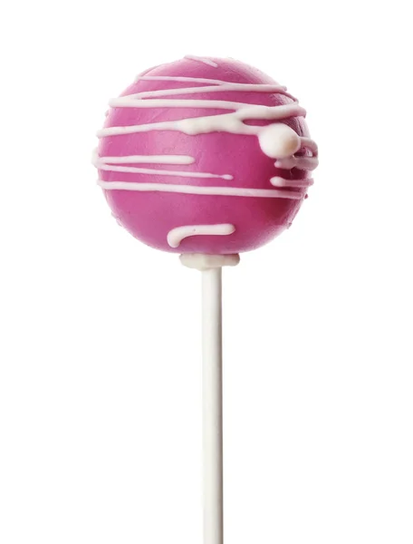 Delicious bright cake pop on white background — Stock Photo, Image