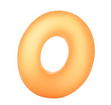 Beyaz arka plan üzerinde parlak şişme yüzüğü. Yaz tatili