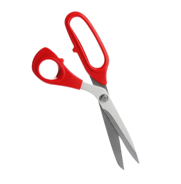 Pair of sharp sewing scissors on white background — Stock Photo, Image