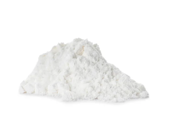 Pile of protein powder on white background — Stock Photo, Image