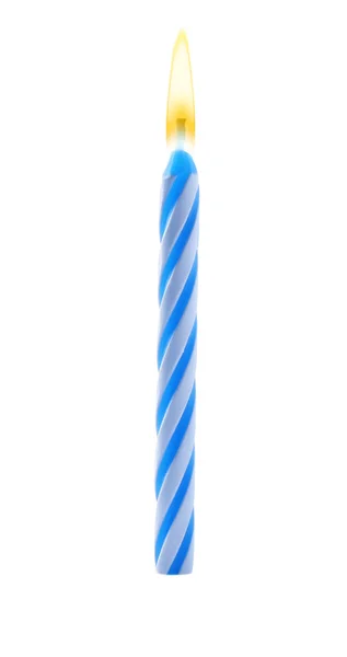 Vela de pastel de cumpleaños de color sobre fondo blanco — Foto de Stock
