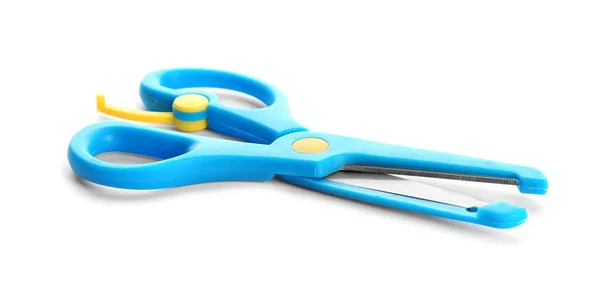 Pair of training scissors on white background — Stock Photo, Image