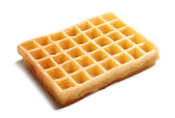 Heerlijke wafel voor het ontbijt op witte achtergrond — Stockfoto