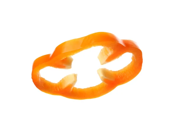 Scheibe reife Paprika auf weißem Hintergrund — Stockfoto