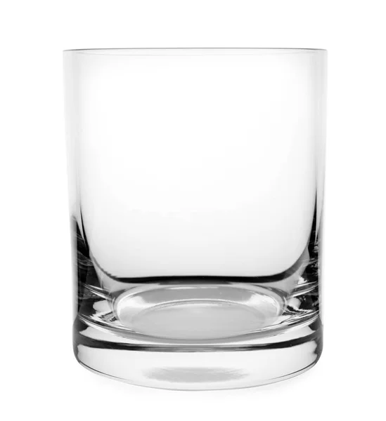 Limpe o copo vazio de uísque isolado no branco — Fotografia de Stock