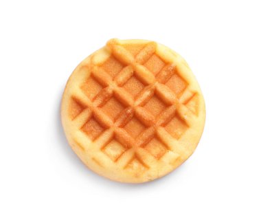 Beyaz arka planda kahvaltı için lezzetli waffle
