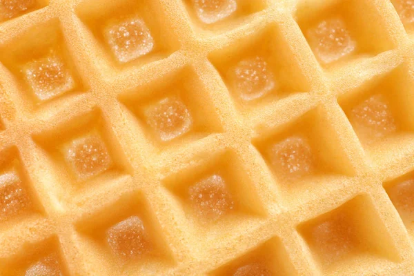 Delicious waffle for breakfast as background, closeup — Stock Photo, Image